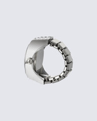 Punk-Inspired Quartz Watch Ring