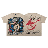 Supply Angel Cupid Graphic Beige Short Sleeve Tee