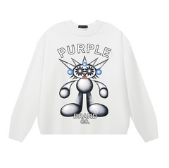 Purple Men's Long-Sleeve T-shirt Sweatshirt 1157