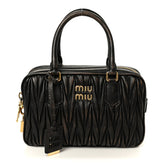 Nappa Matelasse Arcadie Top Handle Bag Sabbia Caffe
