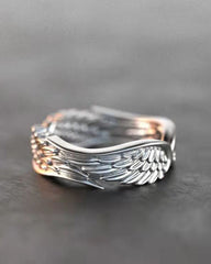 Angel Wings Feather Open Ring