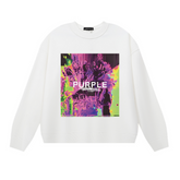 Purple Men's Long-Sleeve T-shirt Sweatshirt 1121
