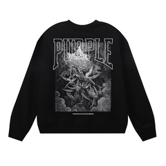 Purple Men's Long-Sleeve T-shirt Sweatshirt 1152