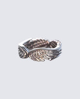 Angel Wings Feather Open Ring