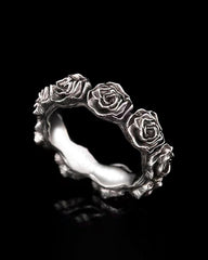 Minimalist Open Black Rose Ring
