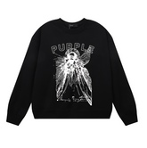 Purple Men's Long-Sleeve T-shirt Sweatshirt 1134