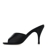 Satin Logo Sandals 38 Black