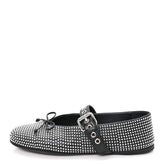 Calfskin Studded Mary Jane Ballerina Flats 36.5 Black