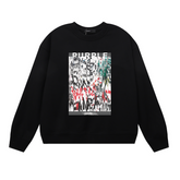 Purple Men's Long-Sleeve T-shirt Sweatshirt 1119