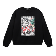 Purple Men's Long-Sleeve T-shirt Sweatshirt 1119