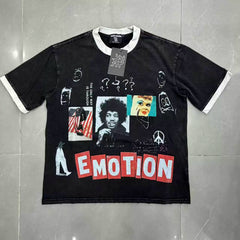 Mixed EMOTION Ringer Collage Graphic Tee