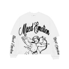 Mixed EMOTION Archery Angel Layered Long Sleeve White