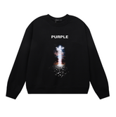 Purple Men's Long-Sleeve T-shirt Sweatshirt 1139