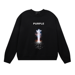 Purple Men's Long-Sleeve T-shirt Sweatshirt 1139