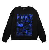 Purple 2024 Men's Long-Sleeve T-shirt Sweatshirt 1129