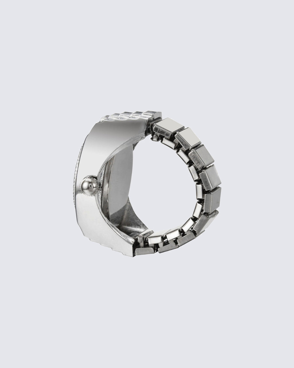 Punk-Inspired Quartz Watch Ring
