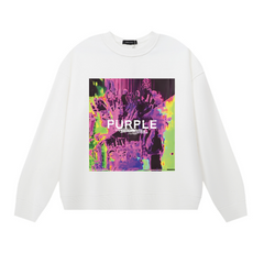 Purple  Men's Long-Sleeve T-shirt Sweatshirt 1121