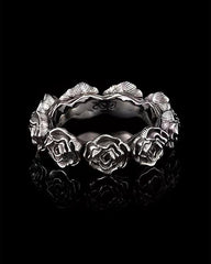 Minimalist Open Black Rose Ring