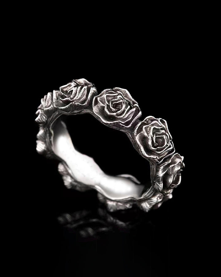 Minimalist Open Black Rose Ring
