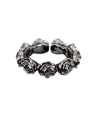 Minimalist Open Black Rose Ring