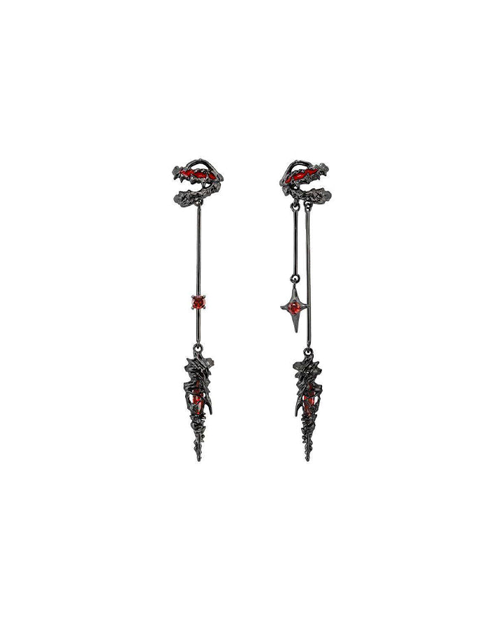Shadow Flame Dragon Spike Drop Ear Cuff
