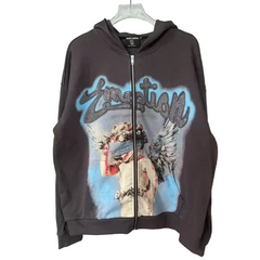 Mixed EMOTION Blind Angel Zip‑Up Hoodie