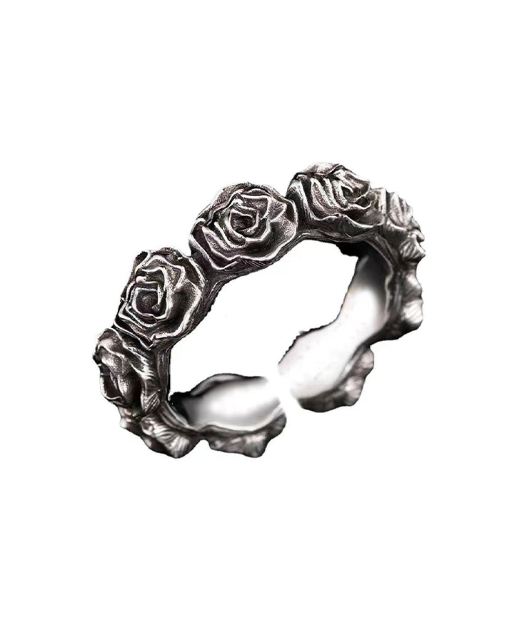Minimalist Open Black Rose Ring