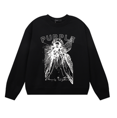 Purple Men's Long-Sleeve T-shirt Sweatshirt 1134