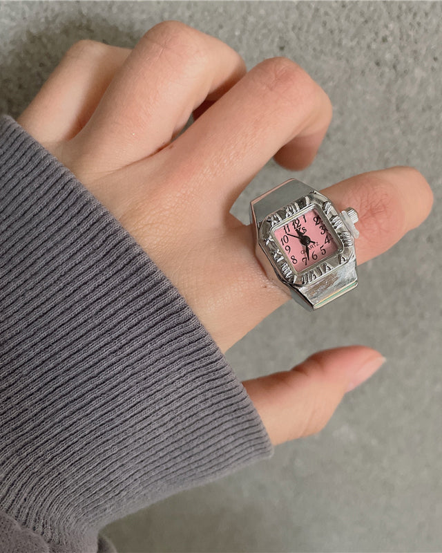 Punk-Inspired Quartz Watch Ring