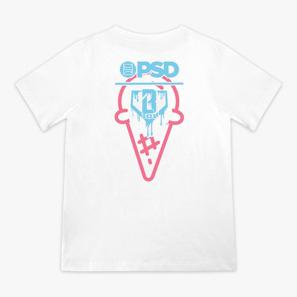 BL 101 X PSD Scoops Youth Tee - White
