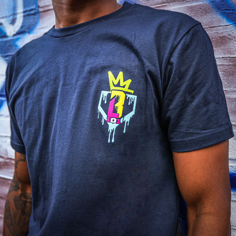 Graffiti Crown Youth Tee - Navy