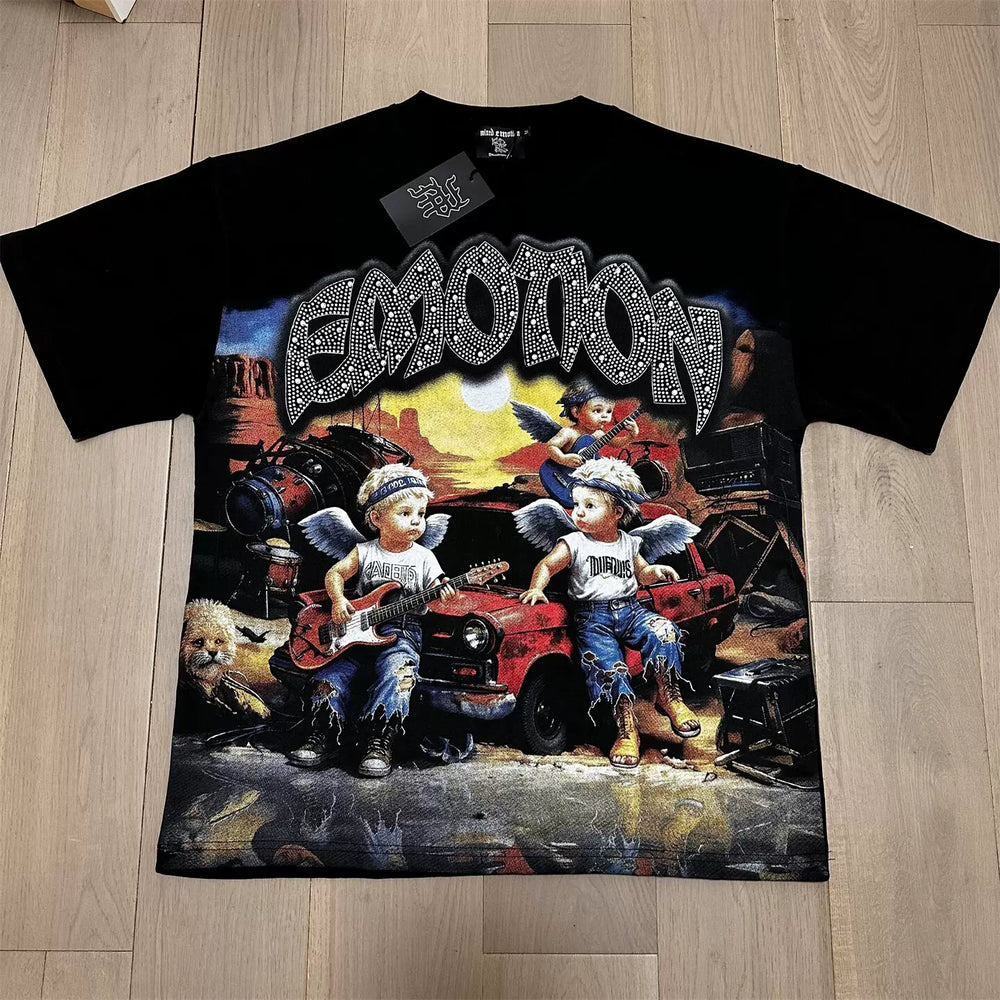 Mixed EMOTION Angel Rock Car Graphic Tee