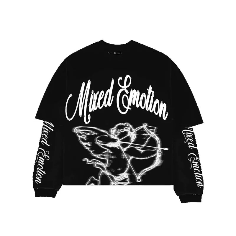 Mixed EMOTION Archery Angel Layered Long Sleeve Black