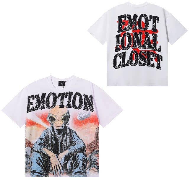 Mixed EMOTION White Alien Portrait Tee