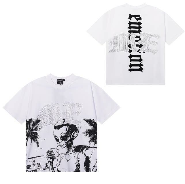 Mixed EMOTION White Retro Skull Tee