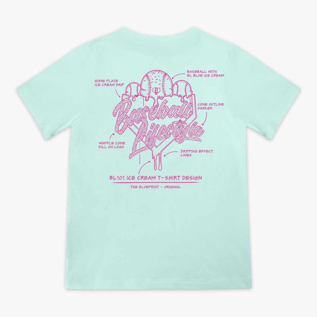 OG Ice Cream Design Youth Tee - Light Blue