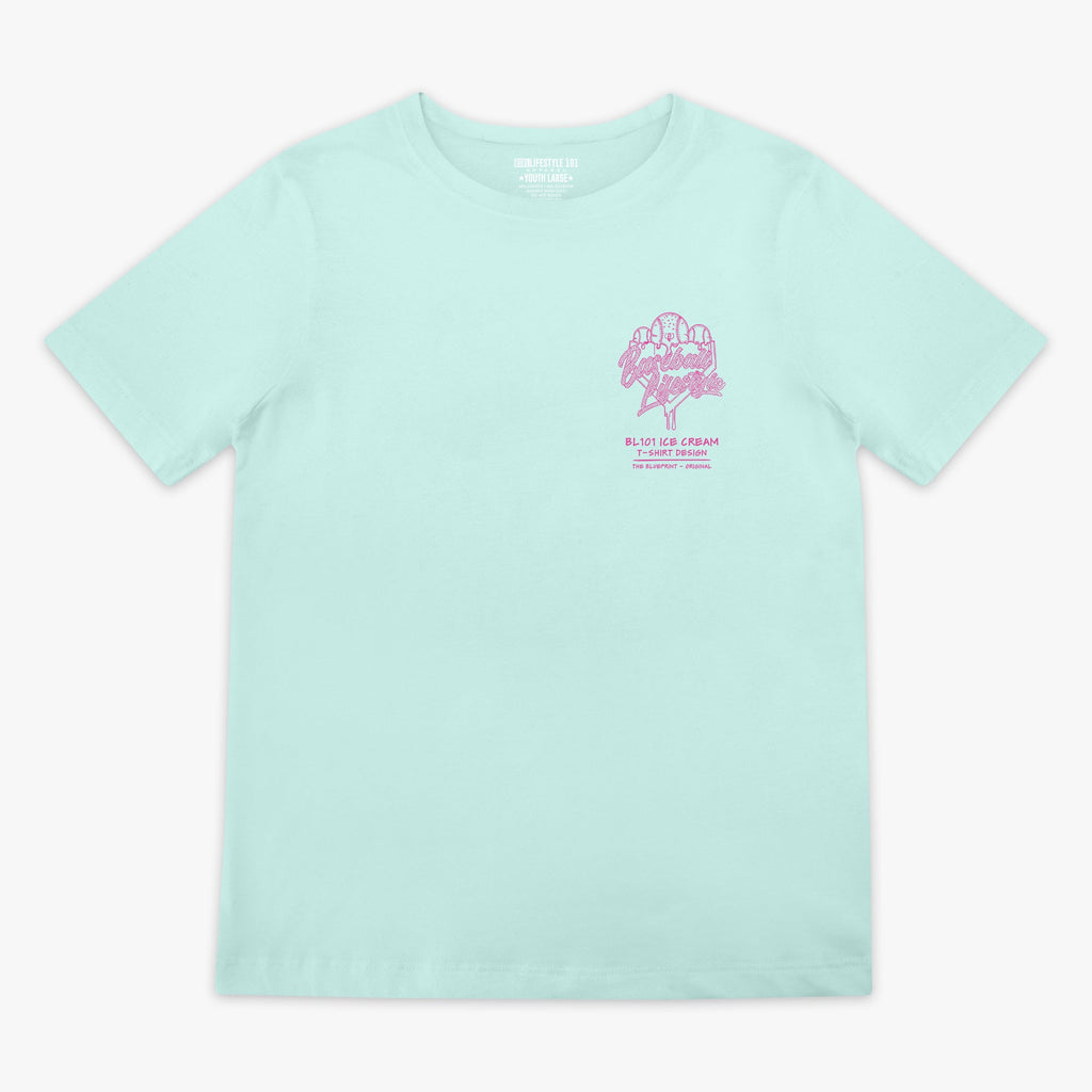 OG Ice Cream Design Youth Tee - Light Blue