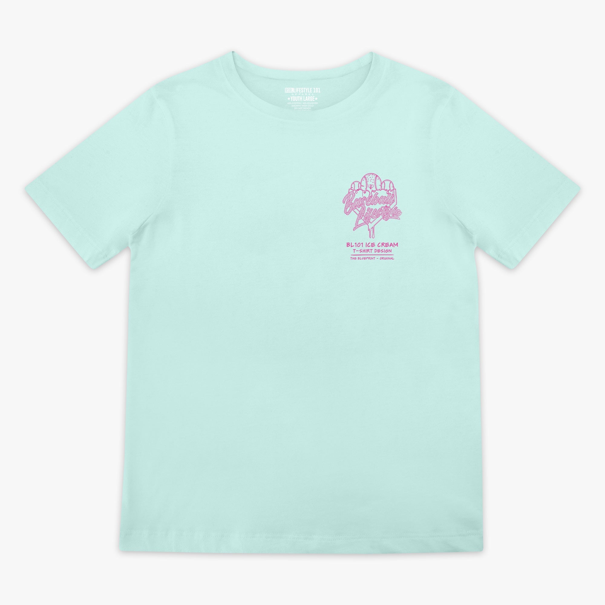 OG Ice Cream Design Youth Tee - Light Blue