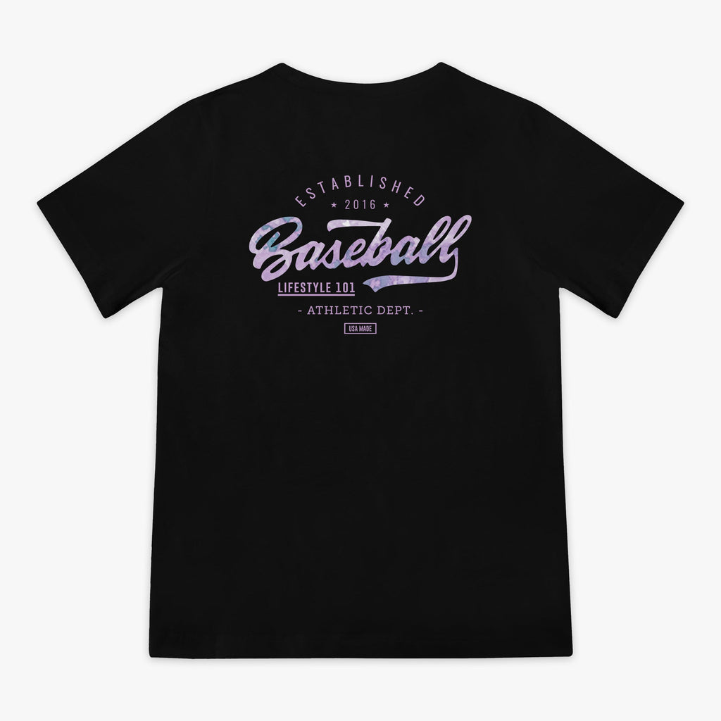 Realtree Established Youth Tee - Black/Aspect-Lavender