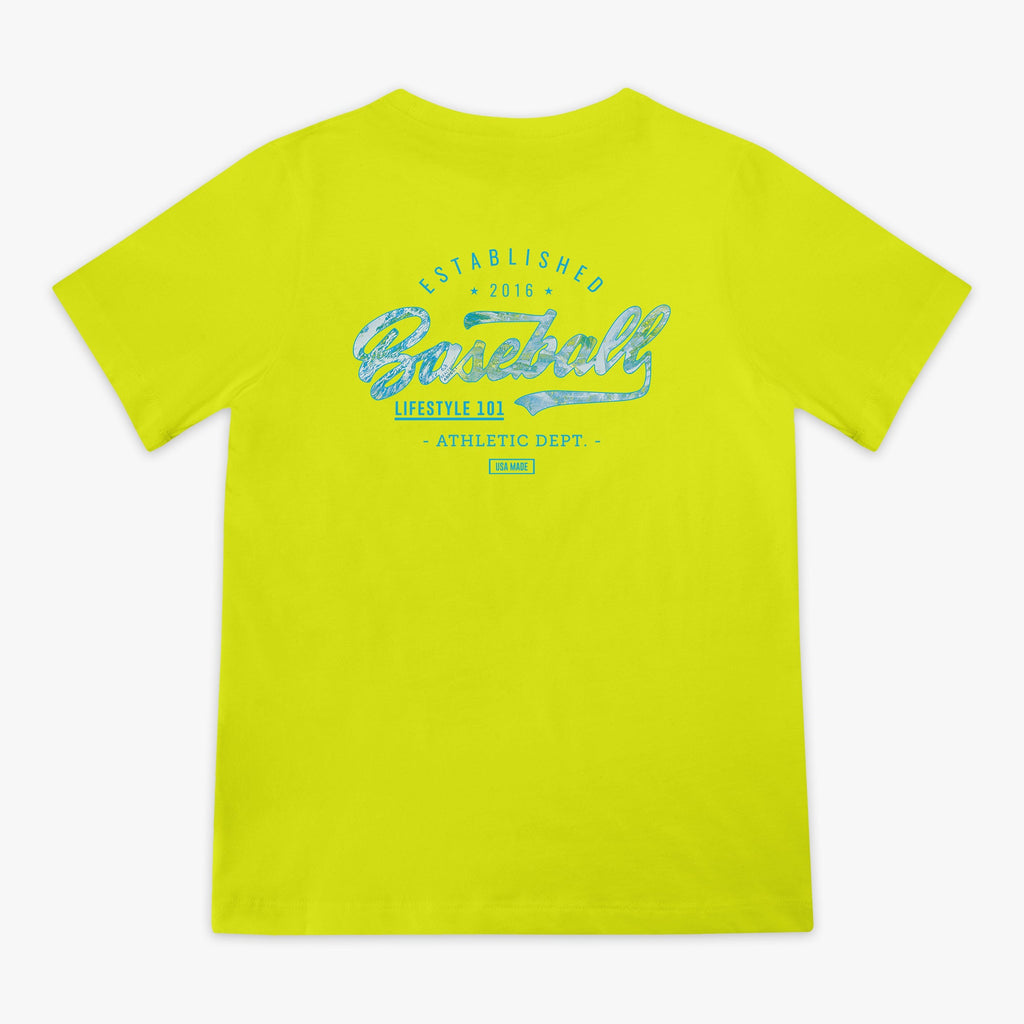Realtree Established Youth Tee - Bright Yellow/Aspect-Teal