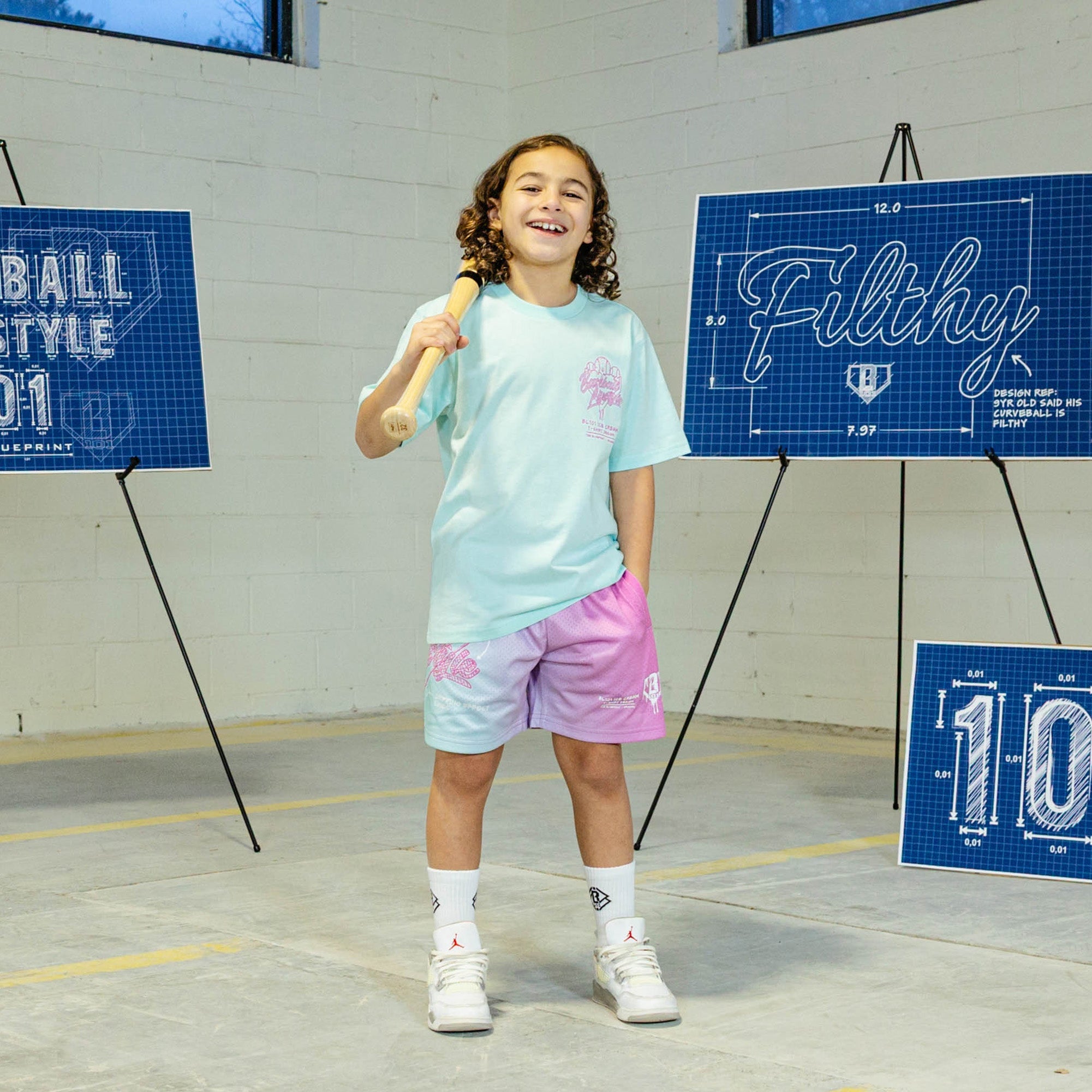 OG Ice Cream Design Youth Tee - Light Blue