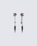 Shadow Flame Dragon Spike Drop Ear Cuff