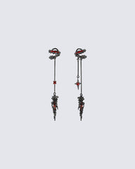 Shadow Flame Dragon Spike Drop Ear Cuff
