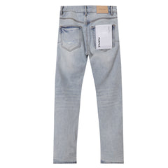 Purple Brand Skinny Fit Jeans - Light Blue Wash with Sequin Ripped Details